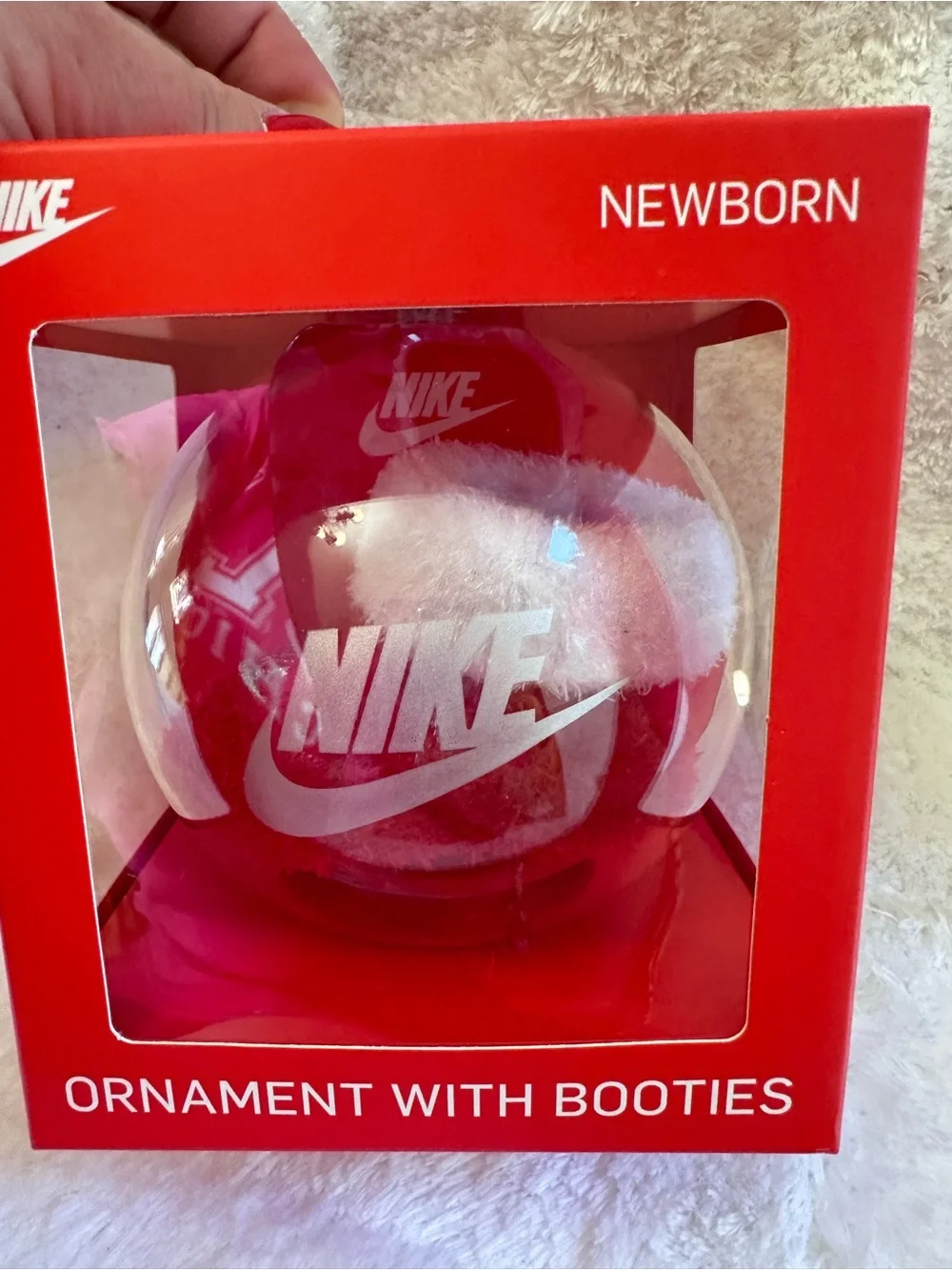 Nike Ornament with Baby Booties